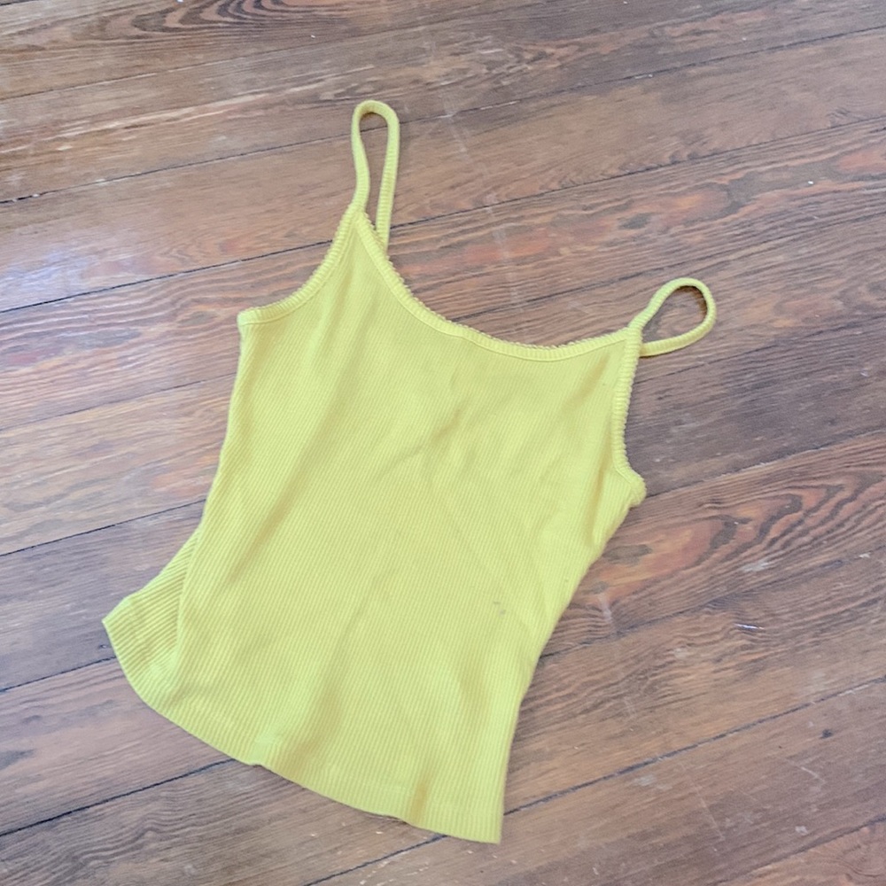 Wild Fable mustard lacy trimmed tank